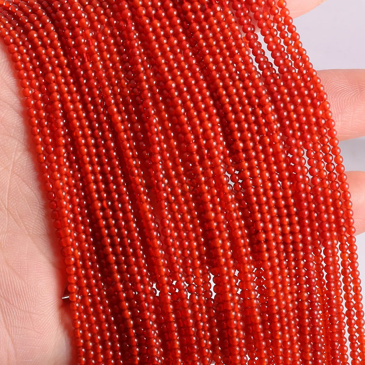 Muladhara Natural Stone Beads Round Shape Red Agates Loose Beads 2 3mm Jewelry Making DIY Bracelet Necklace Accessories