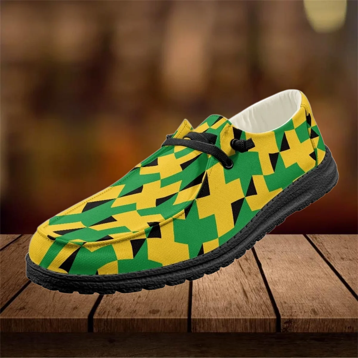 Женские летние сетчатые туфли INSTANTARTS, модель 2023 года, флаг Jamacia, лоферы без шнуровки, повседневные уличные кроссовки для девушек