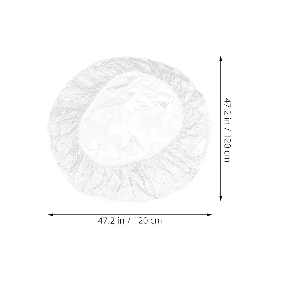 Round Elastic Oil Resistant Table Cover Clear PVC Outdoor Patio Dining Fitted Protection Cover for Various Sizes