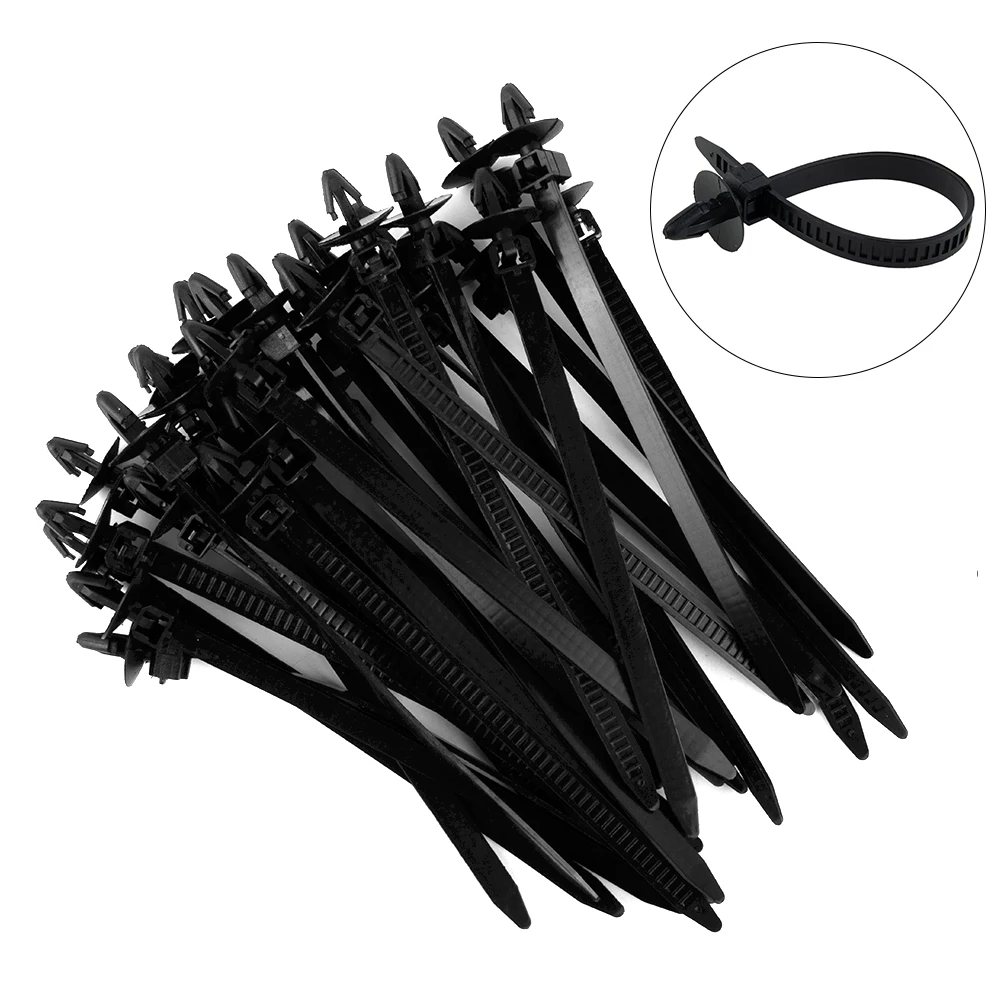 Self-Locking Cable Ties 30pcs Strap Ties 14cm Black Nylon Wire 200mm Clamp Clip For Car Push 2018 High Quality