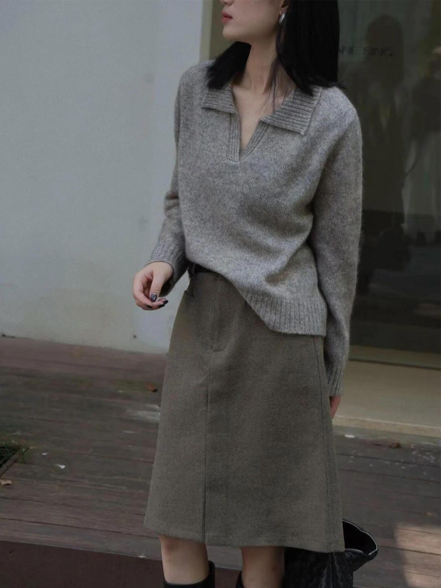 

Модный мягкий восковой свитер с вощеной шеей, женский осенне-зимний толстый кашемировый свитер, чувствуется ленивый, чтобы носить на улице.