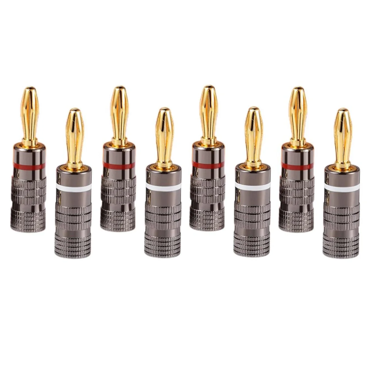 10/20/50pcs 4mm Banana Plugs 24K Gold Plated Copper Audio Speaker Amplifier Cable Wire Pin Screw Type Banana Connectors Plug