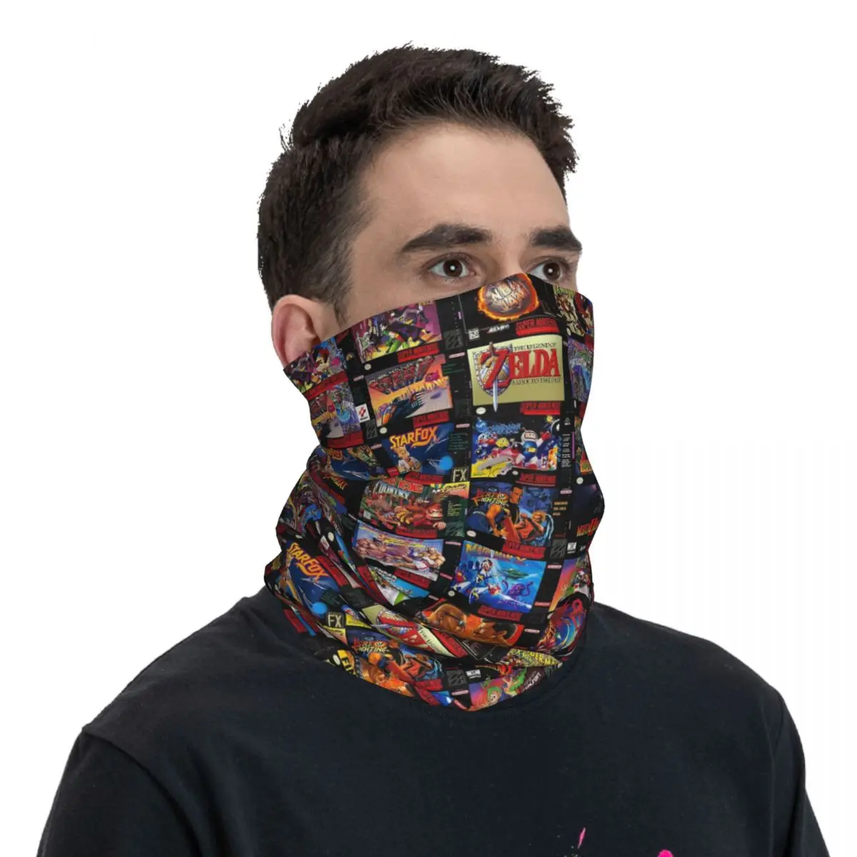 Retro Gaming Boxes Bandana Neck Cover Printed Wrap Mask Scarf Warm Headwear Riding For Men Women Adult All Season