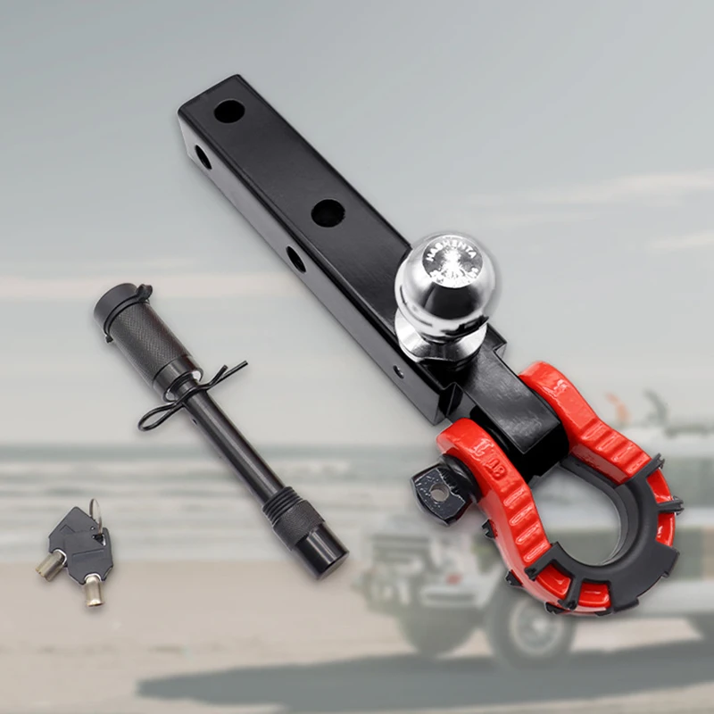 

8T Tow Shackle Hitch Receiver 2 Inch with D Ring Shackle and Trailer Hitch Lock Pin Heavy Duty Receiver Kit for Vehicle Recovery