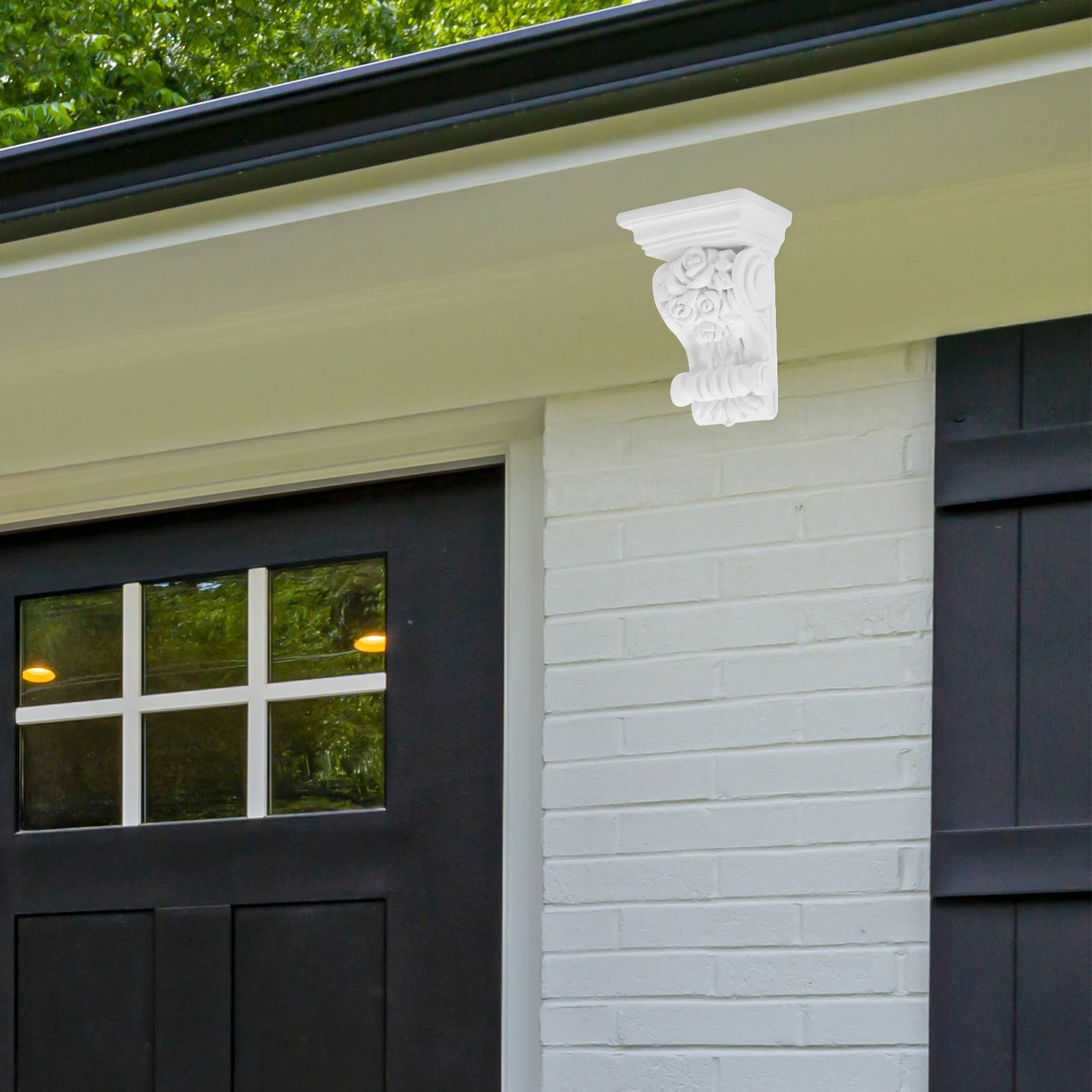 

Lightweight European Style Corbels White Polyurethane Carved Decorative Wall Bracket Ceiling Support Non-Gypsum Home Corners