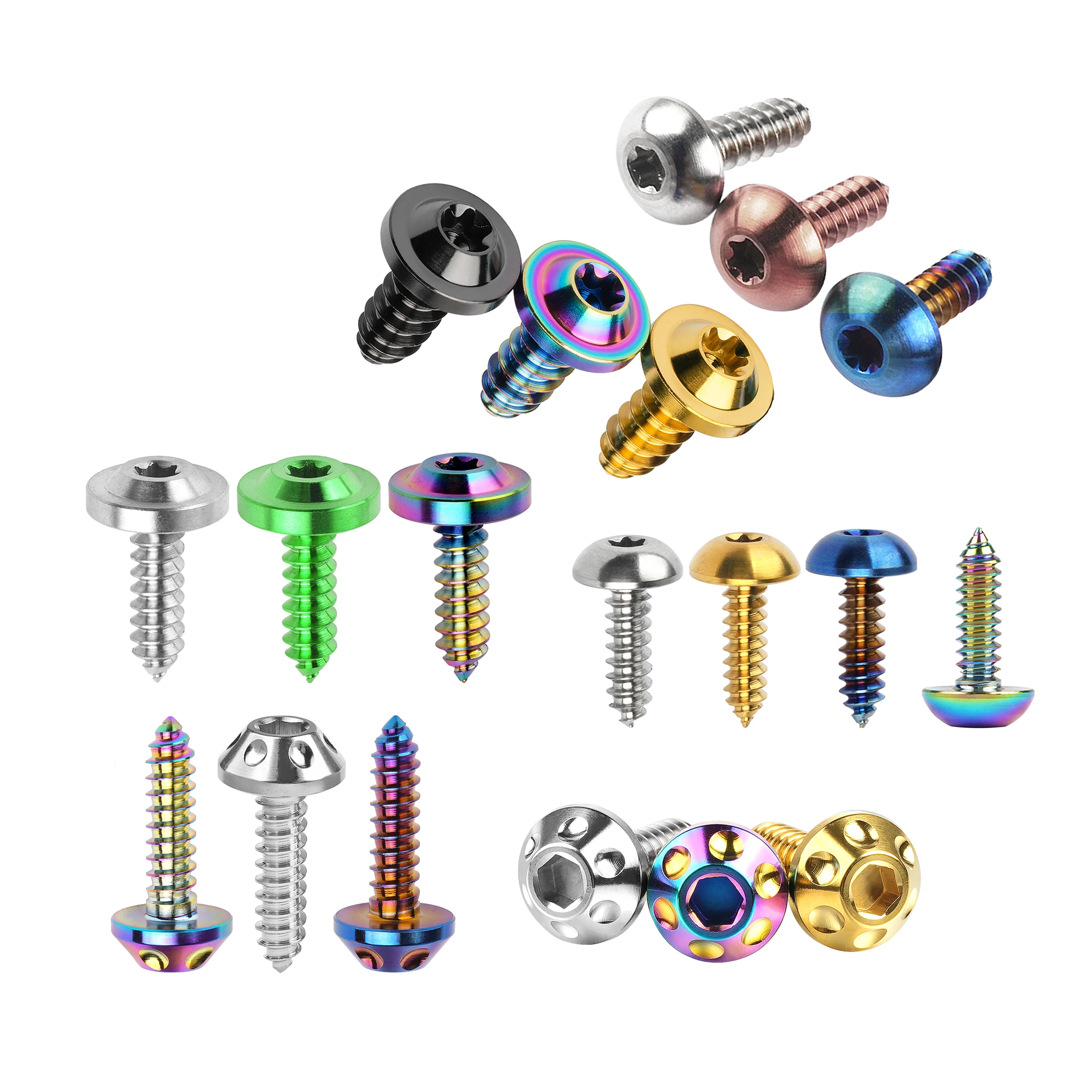 AliExpress Dingtai Titanium Bolt M5/M6x15 17 20 25mm  Large Head Self Tapping Drilling Hexagonal  for MTB Bike Part