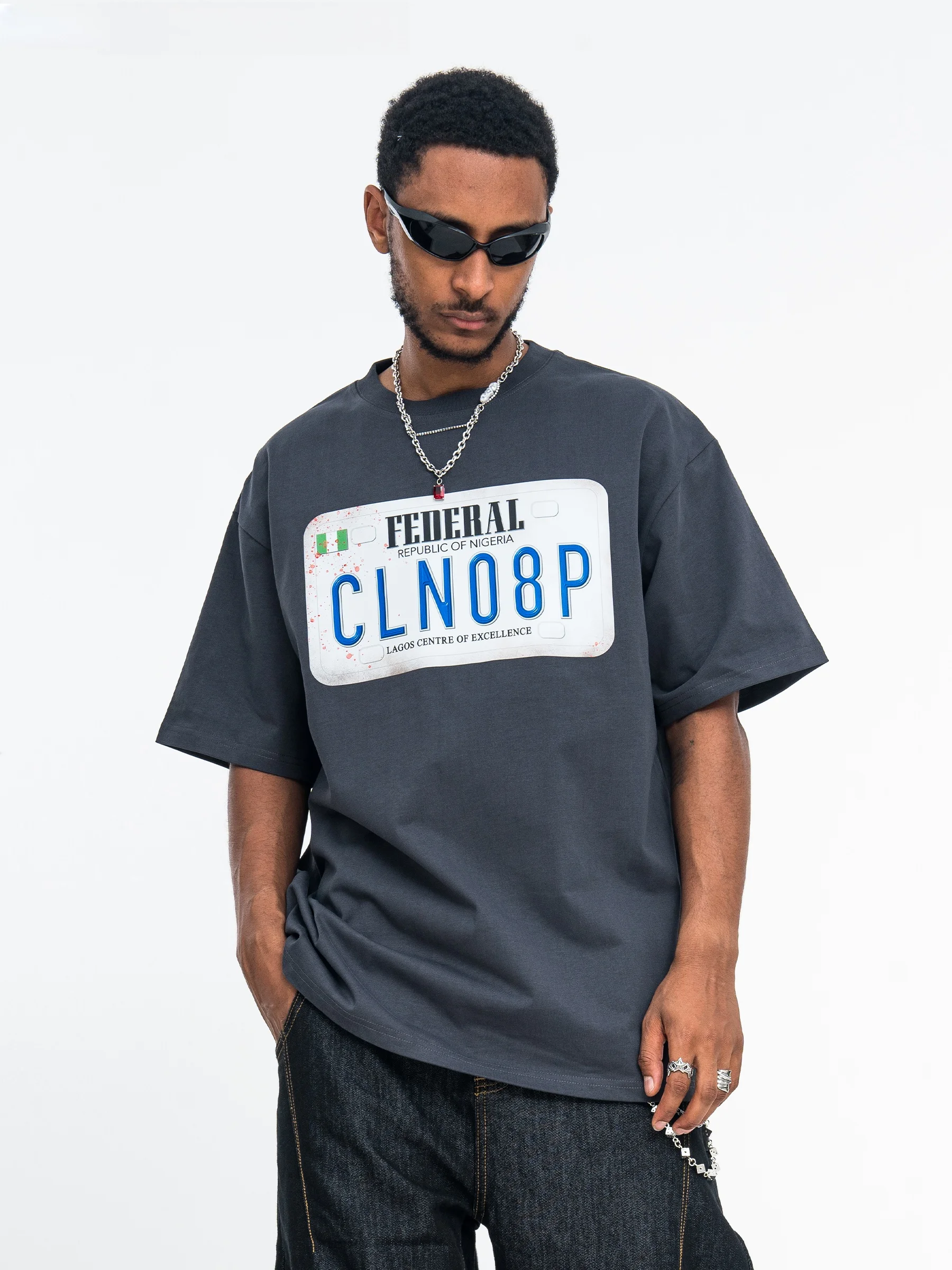 Onesevenine American Street Style Loose Fit Cotton T-Shirt Unisex Short Sleeve Summer Fashionable Hip Hop Breathable Comfortable