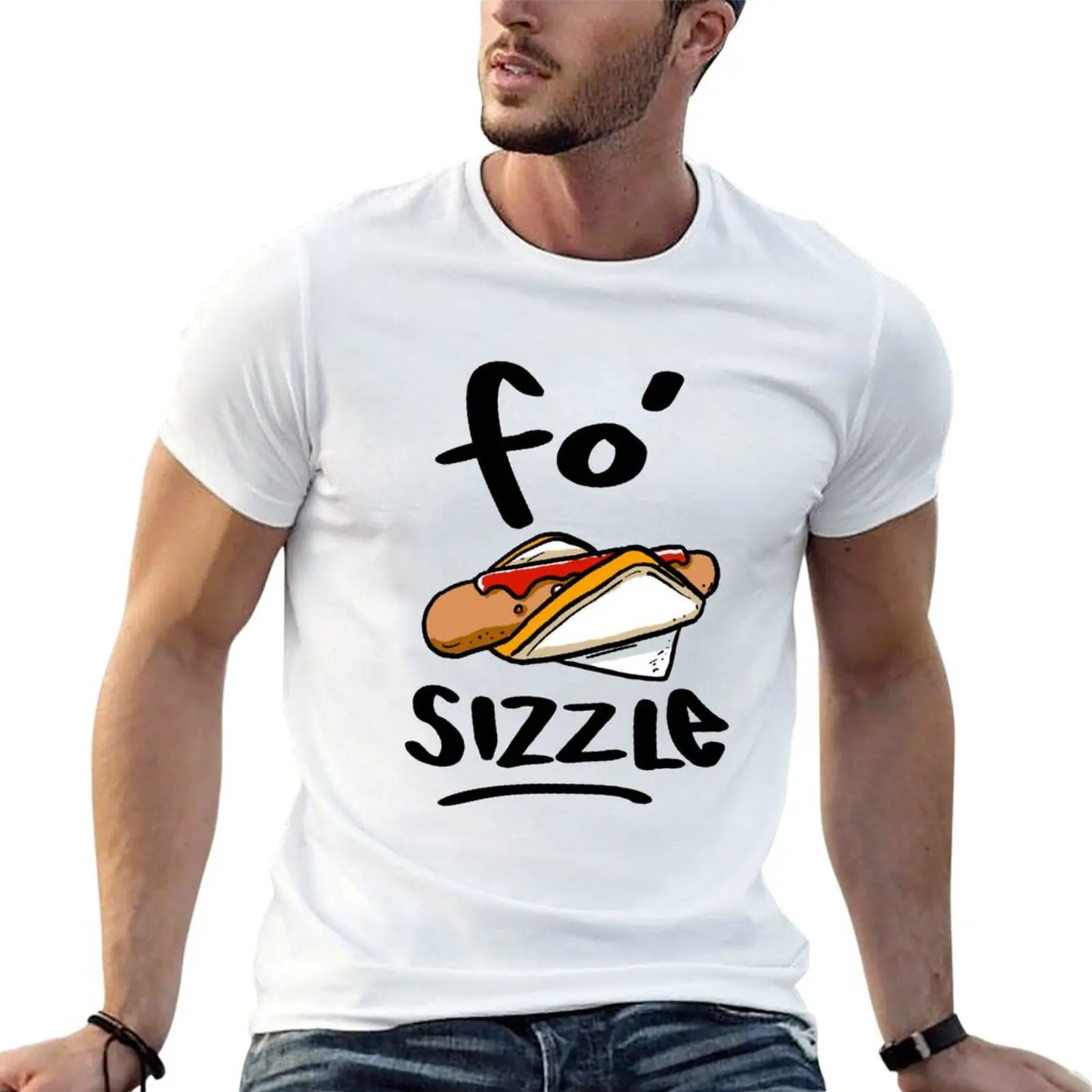 Aussie Sausage Sizzle Meme T-Shirt oversized rapper graphic tees mens white t shirts
