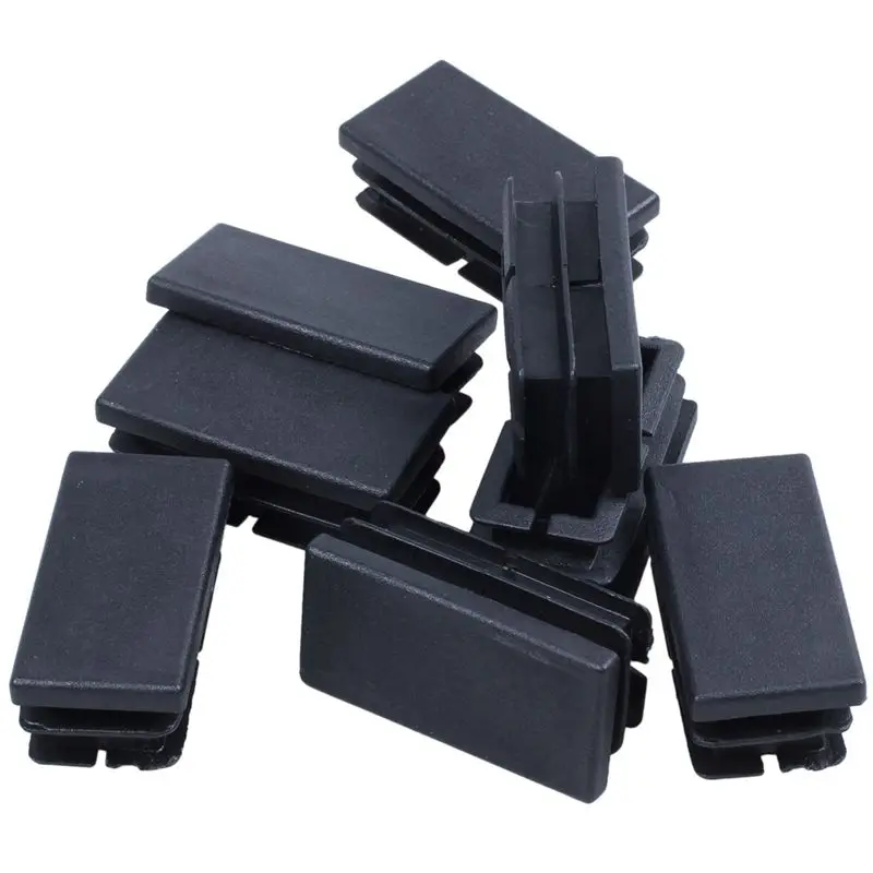 LICE-160 Pcs Black Plastic Rectangular Blanking End Caps Inserts 20Mm X 40Mm