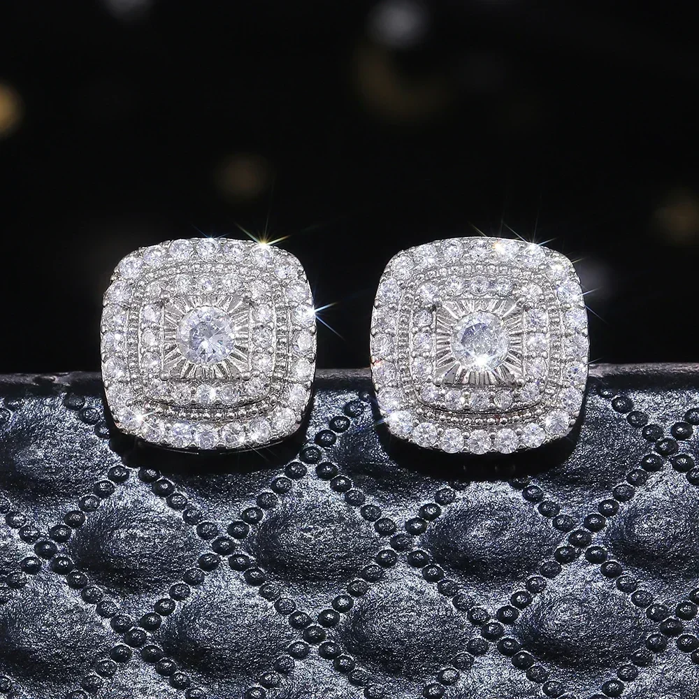 2026 Brilliant Cubic Zirconia Stud Earrings for Princess Square Shape Versatile Style Fancy Gift Women Earring Classic Jewelry