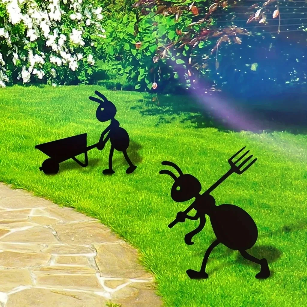 Iron Crafts Garden Decor Ants Metal Ants Gardening Ornaments Yard Metal Art Backyard Lawn Stakes Decor Ants Garden