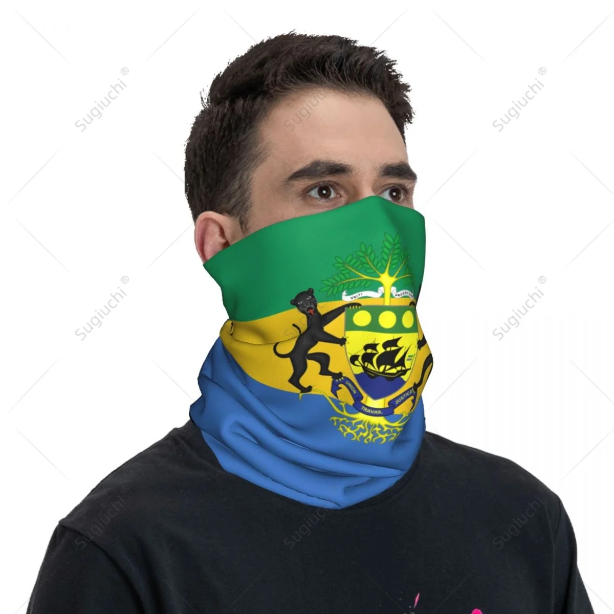 Pañuelo Unisex con bandera de Gabón, bufanda para cuello, máscara facial, bufandas, calentador de cuello, Bandana sin costuras, sombreros, ciclismo, senderismo