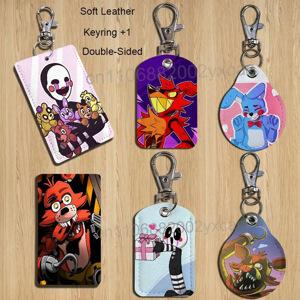Springtrap Five Nights at Freddys Cartoon Singer Anime Card Keychain Fashion Pendant Bag ID Door Card Case Bus Card Cute Adult