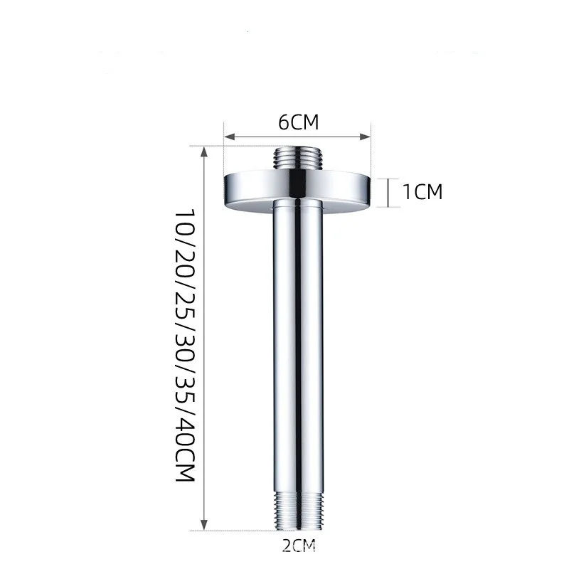 Round Ceiling Arm 100/200/300MM Shower Arm Vertical Support Spare Rain Head Holder Bathroom Bracket For Shower Set Wall Mounted