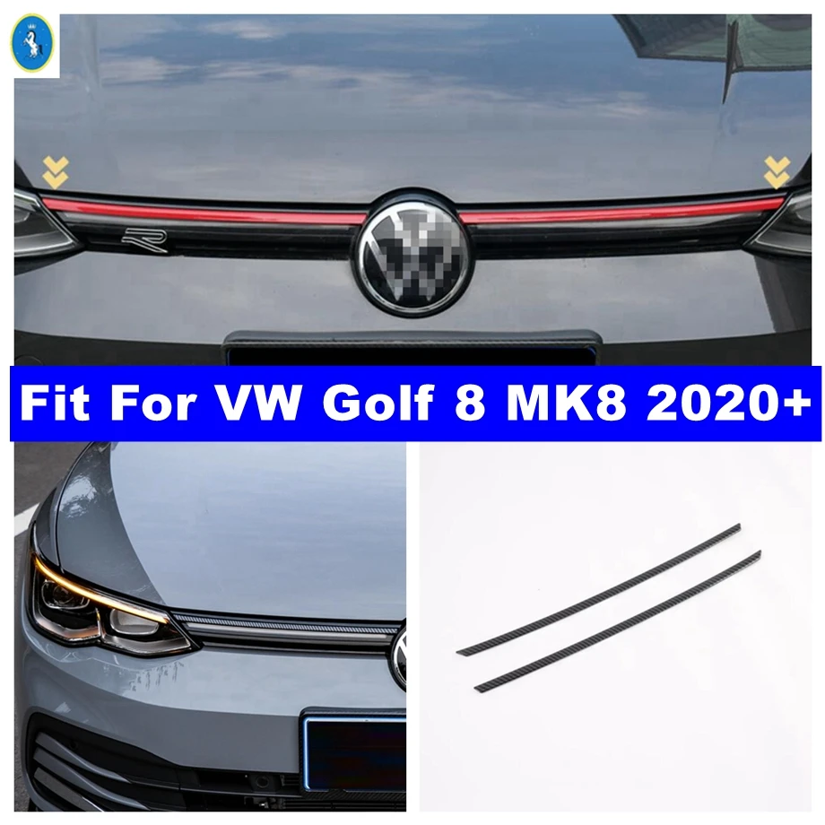 

Front Hood Grille Grill Strip Mesh Decor Stripes Cover Trim For VW Golf 8 MK8 2020 - 2023 Red / Carbon Fiber Look Accessories