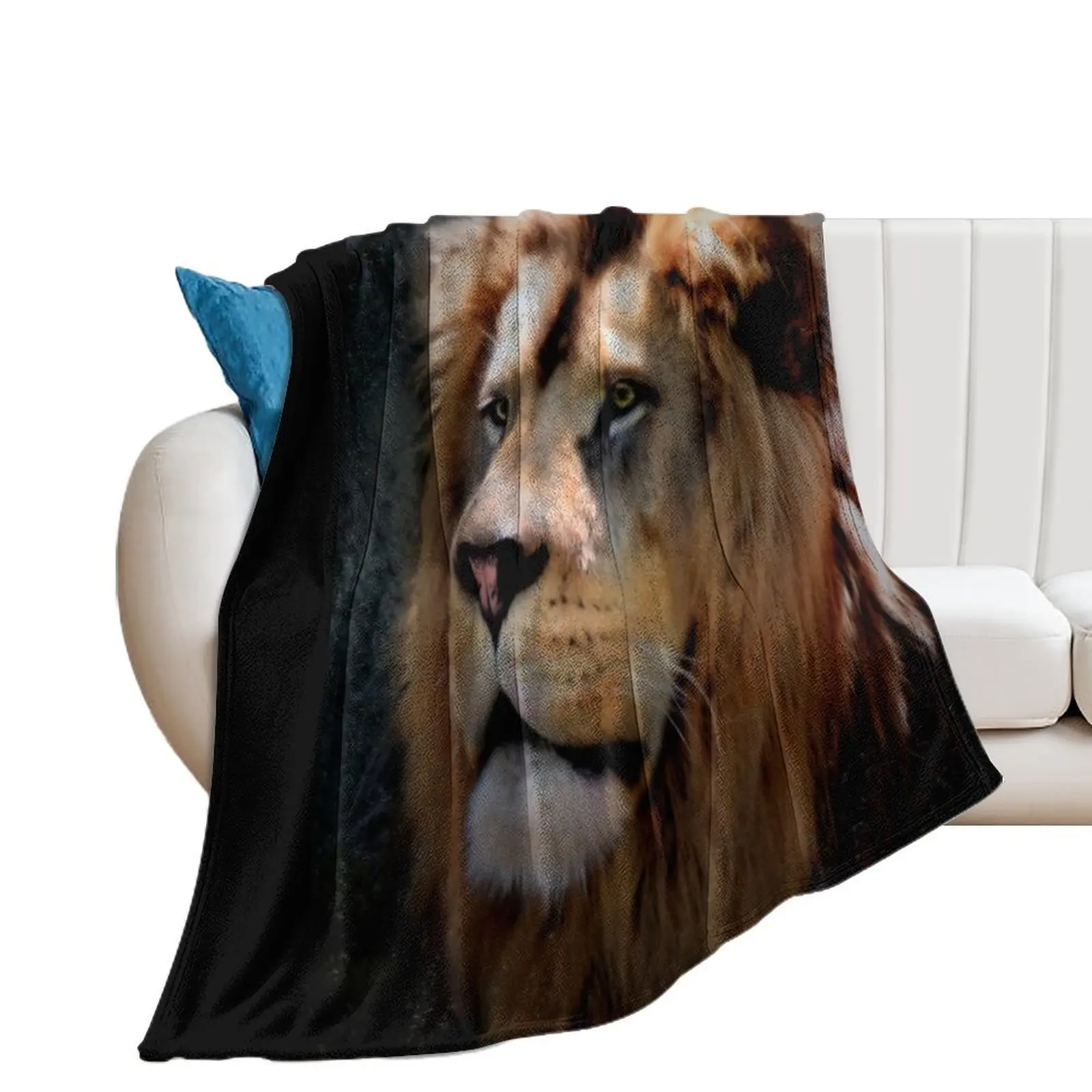 

Lion Throw Blanket Flannel Soft Plush Plaid Blankets