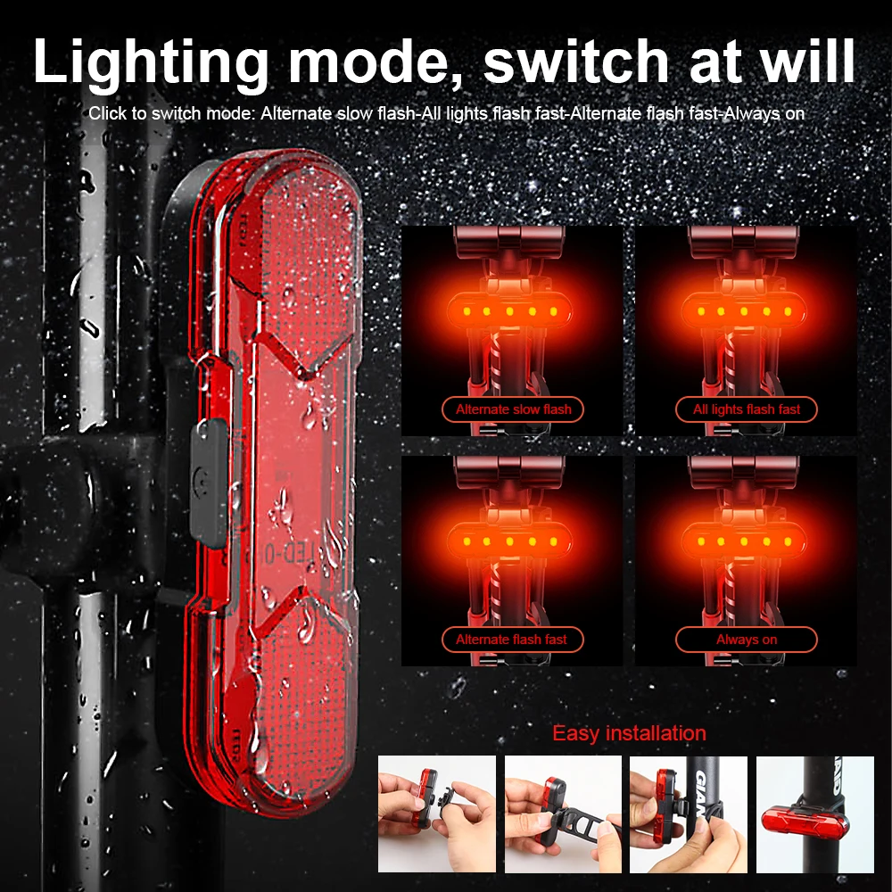 Ultra Bright Bike Light Set USB Rechargeable Powerful Bicycle Front Headlight Back Taillight 5 Light Modes Cycling Accessories