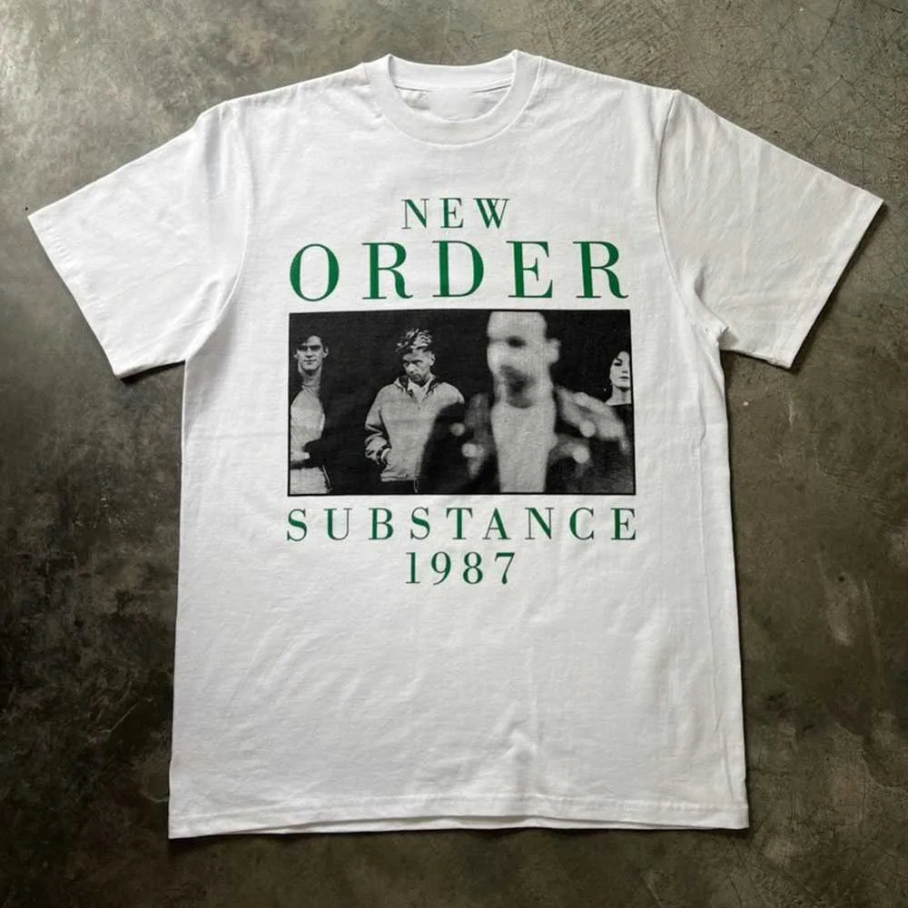 Vintage New Order Substance 1987 Short Sleeve White All Size Unisex Shirt YA40