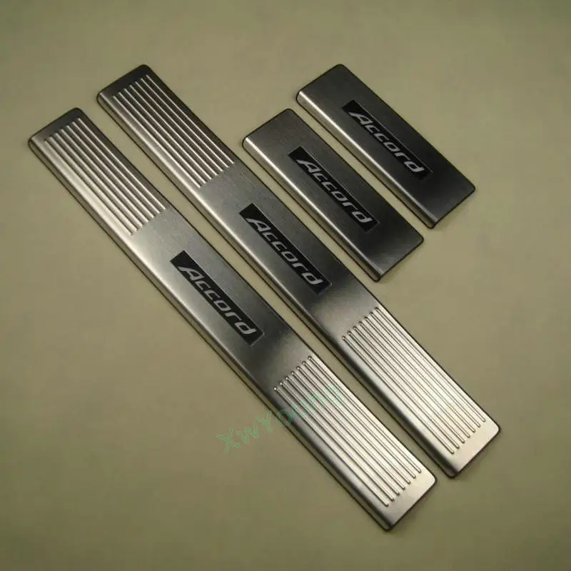 

Car Styling Stainless Steel LED Door Sill Scuff Plate Guard Sills Protector Trim For Honda Accord 2013-2015