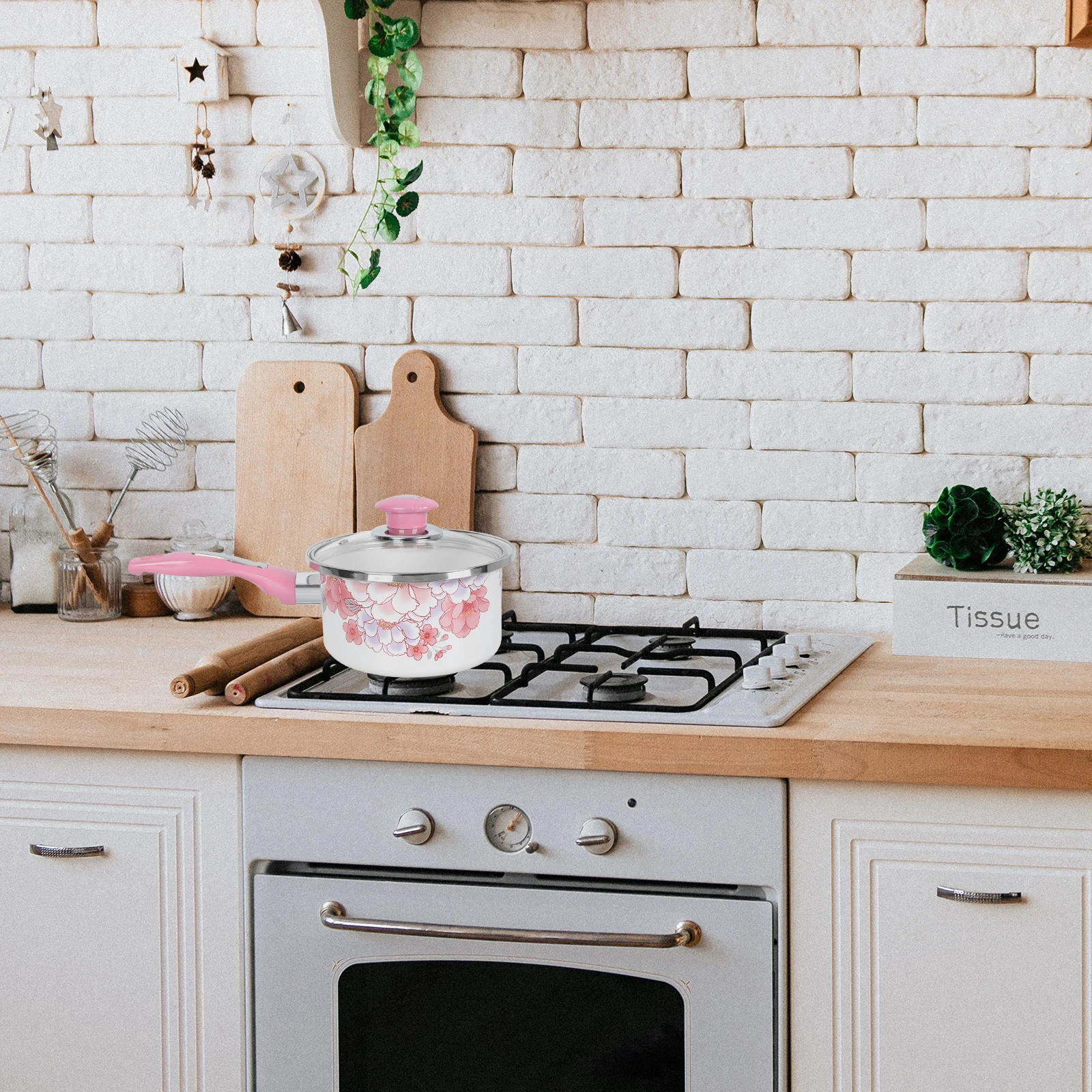 

Creative Household Milk Pot Baby Food Supplement Pot Lid Kitchen Cookware Nonstick Round Thick Chicken