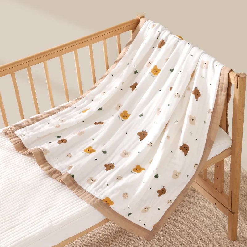 Baby Blankets for Beds 6 Layer Cotton Swaddle Muslin Blanket Bedding Linen Babies Accessories Newborn Bath Towel Mother Kids