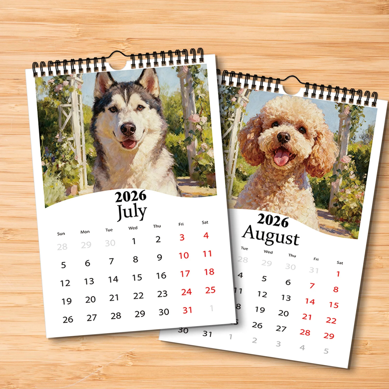 Calendario a tema cane 2026 da 1 pezzo, adatto per la visualizzazione delle date e la decorazione della casa, perfetto per gli amanti dei cani e un simpatico regalo in stile di vita