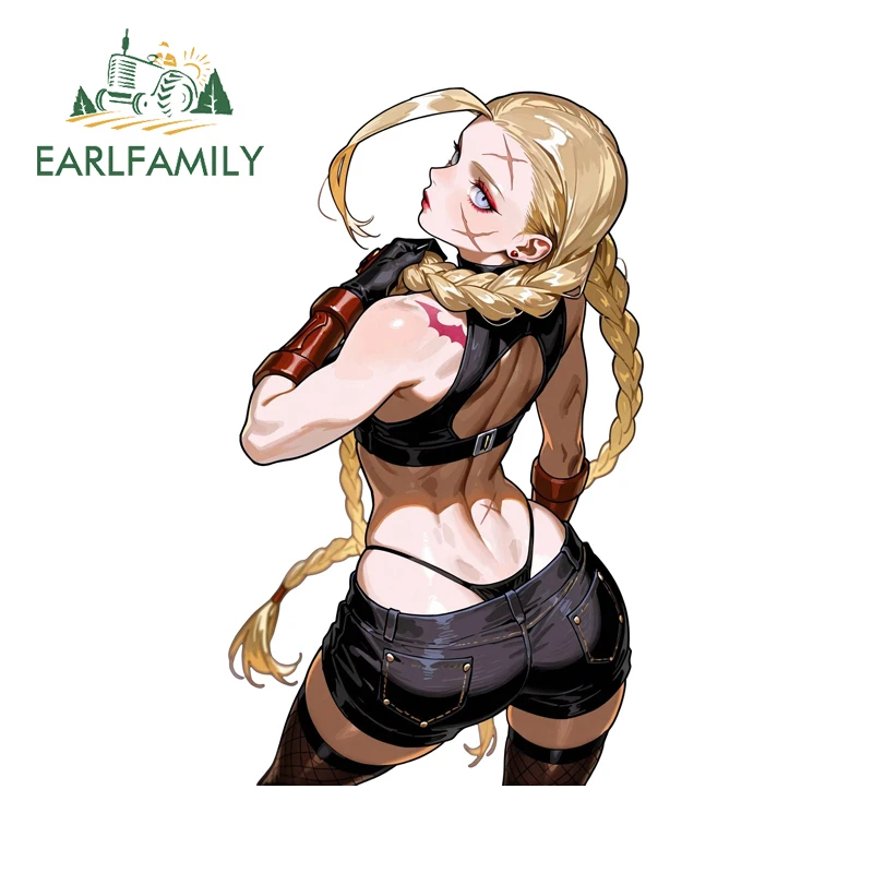 EARLFAMILY Charming Cammy Car Stickers Delicate Game Waifu Theme Motorcycle Racing Drifting Decals Scratch-Proof Car Goods