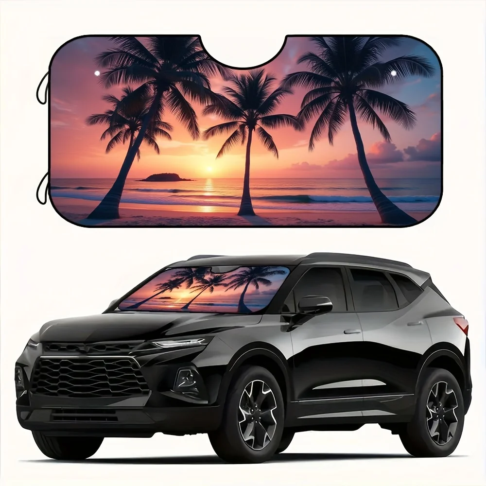 

1pc, Foldable Cute Sun Windshield Shade Car Windshield Sunshade Ray Heat Reduction Funny Car Cooling Summer Pink Car Accessories