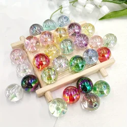 16mm/20pcs Acrylic UV Electroplating Circular Beads For Bracelet Necklace DIY Handmade Beads, Fashion Jewelry Making Supplies