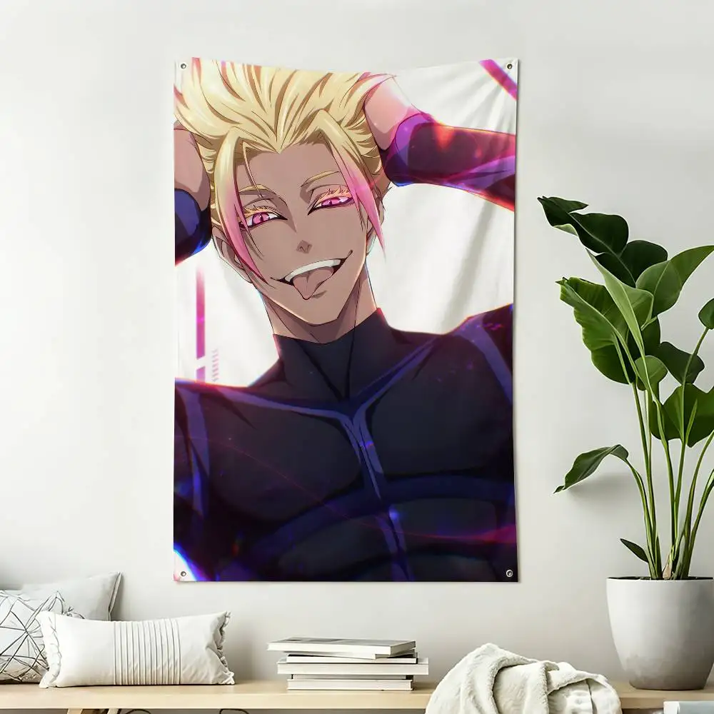 Blue Lock Anime S-Shidou Ryusei Home Decor Vertical Flags Indoor Outdoor Hanging Decor for Bedroom