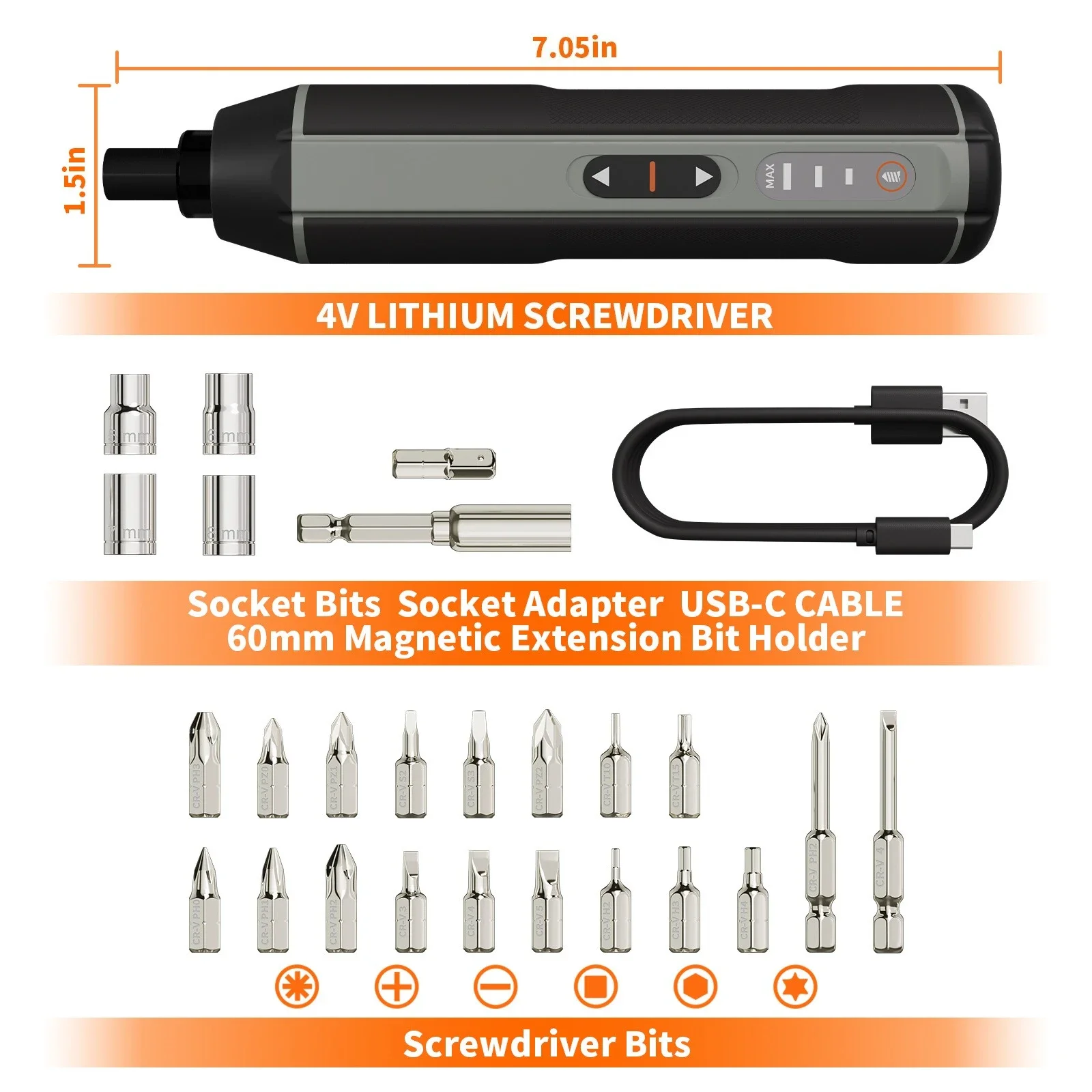 Powered Electric Screwdriver Fully Automatic Portable Rechargeable Household Small Screwdriver Multi-functional Screw