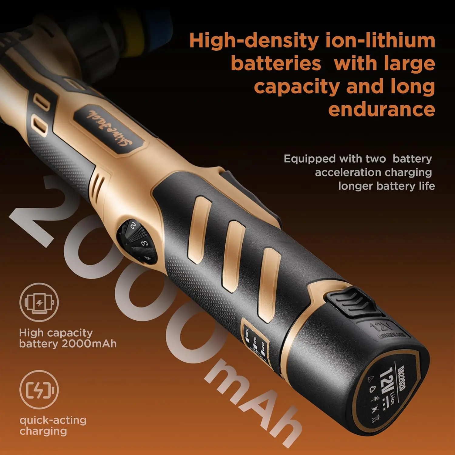 Mini Car Polisher,Cordless Orbital Buffer with Batteries Pads Kit, 6 Variable Speed 2500-6500RPM for Car Detailing 1 Inch, 1.5 I