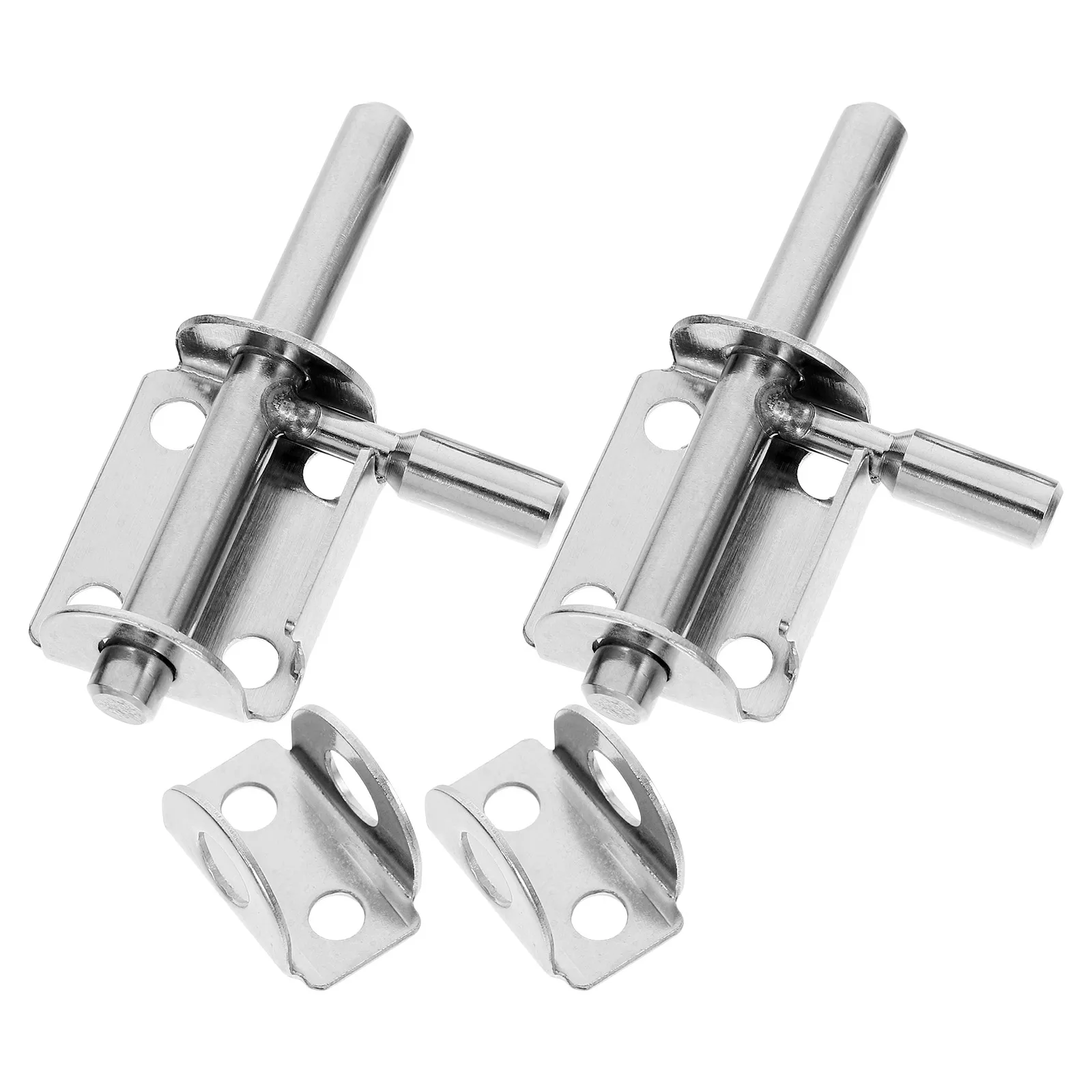 

2 Pcs Stainless Steel Door Bolts Latches Anti Theft Lock Buckle Window Latch Silver Long Service Life Corrosion Resistance Home