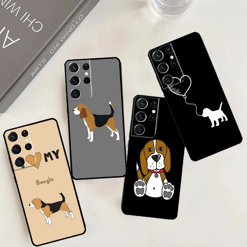 Beagle Dog Puppy Pet Case For Samsung Galaxy S24 Ultra S22 S23 Plus Note 10 Note 20 S8 S9 S10 S20 S21 FE Cover