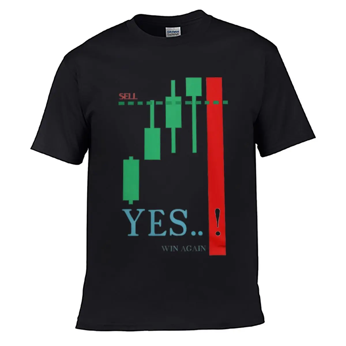 Stock Market Candlestick Yes Win Again short-sleeved T-shirt