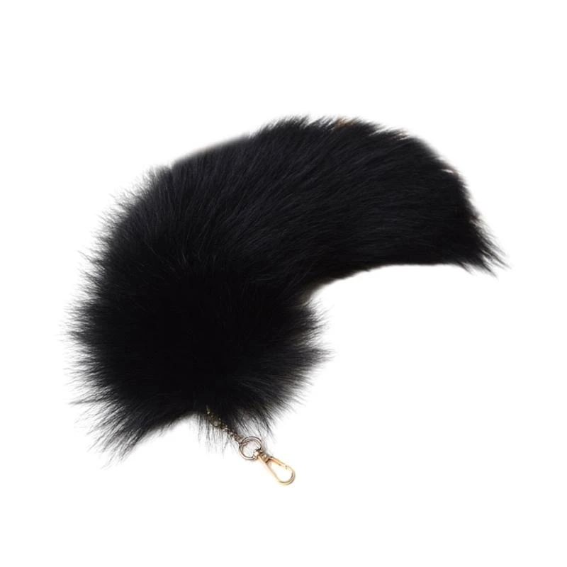 NONE Neue Wolf Fuchsschwanz Pelz Schlüsselanhänger Unisex Anhänger Auto Schlüsselring Halter Nette Schlüssel Ketten 8