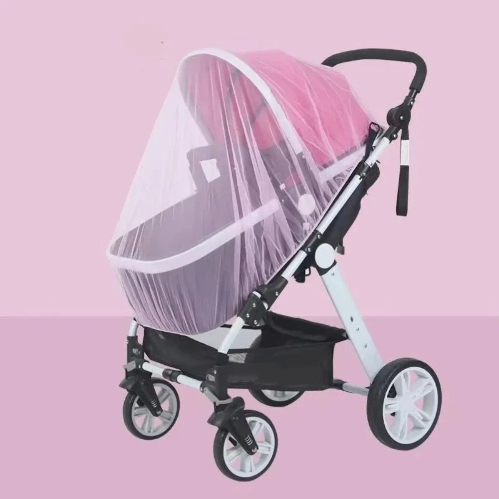 Full Coverage Pram Mosquito Net Dense Mesh Polyester Material Insect Shield Net Windproof Sunshade Snug Fit Design