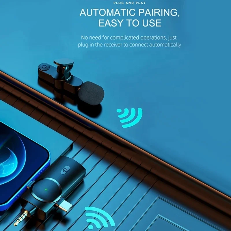 Plug-play 3 In 1 microfono Lavalier Wireless professionale microfono Wireless con risvolto portatile per Jack Lightning di tipo c da 3.5mm