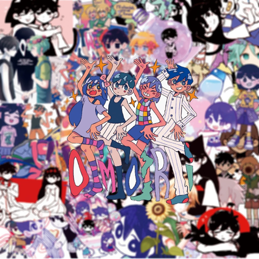 10/30/50pcs Pixels Game Omori Cartoon Stickers Cute Sunny Basil Decals DIY Luggage Phone Stationery Waterproof Graffiti Sticker