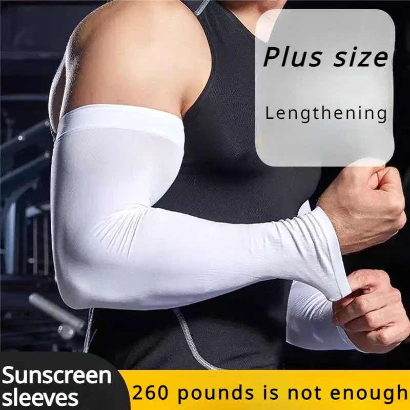 Anti-sunburn Sleeve Elastic Men Women Cool Muff Plus Size Outdoor Sports Sunscreen Cycling Sleeve Uv Blocking Sleeve Fingerless