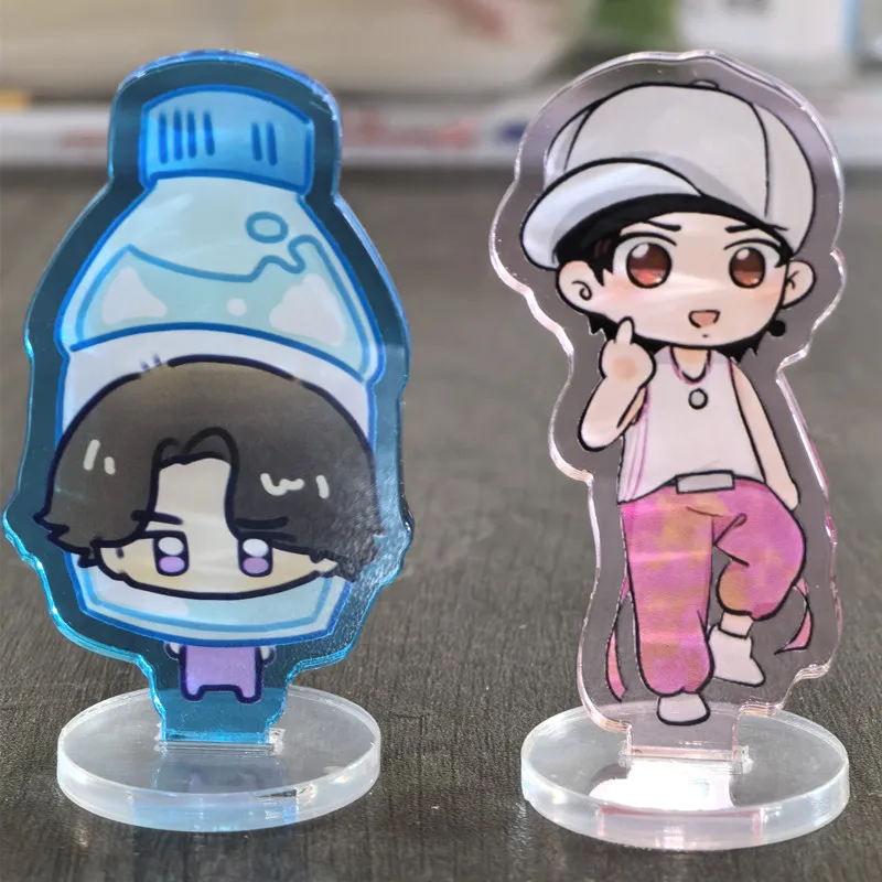 

Цветная акриловая подставка на заказ, модные аниме-мультяшные фигурки, настольные аксессуары, Kawaii, брелки с градиентом для домашних животных