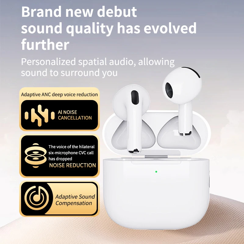 Auriculares inalámbricos Airs Pro, auriculares Bluetooth AirPod falsos con estuche de carga de micrófono y estéreo Hi-Fi con todos los teléfonos inteligentes