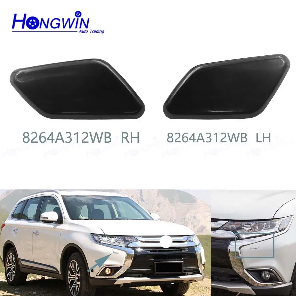 Front Head lamp Headlight Water Spray Nozzle Cover Lid Cap Shell Unpainted For Mitsubishi For Outlander 2016 2017 2018 2019