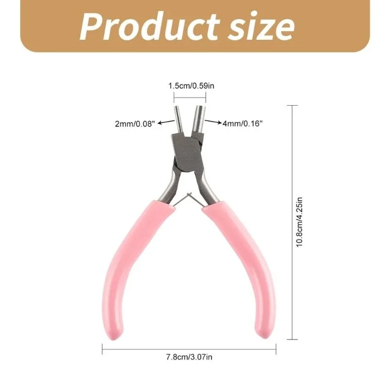 1Pc Pink Multi-Function Jewelry Pliers, Ergonomic Comfort Grip Handle, Wire Bending Looping Tool for DIY Beading & Jewelry Craft