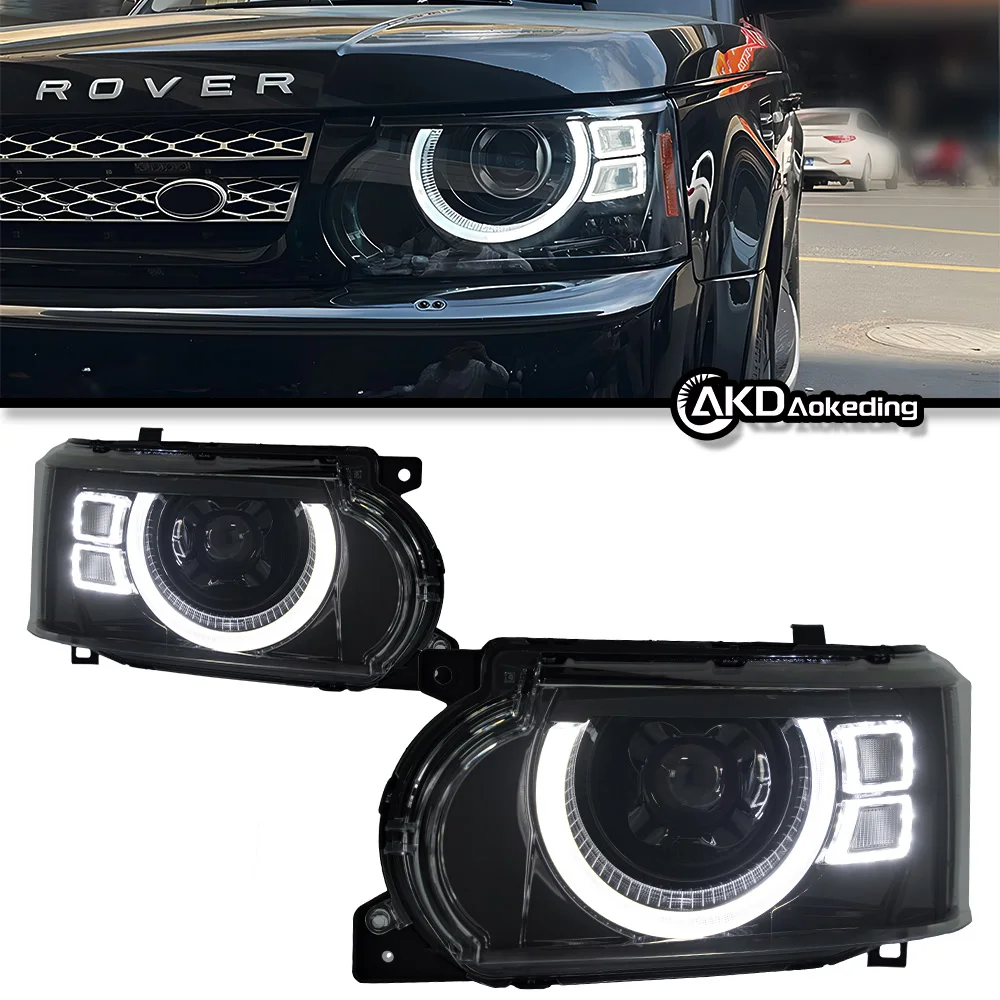 AKD Head Lamp for Range Rover LED Headlight 2005-2013 Range Rover sport DRL Turn Signal High Beam Angel Eye Projector Lens