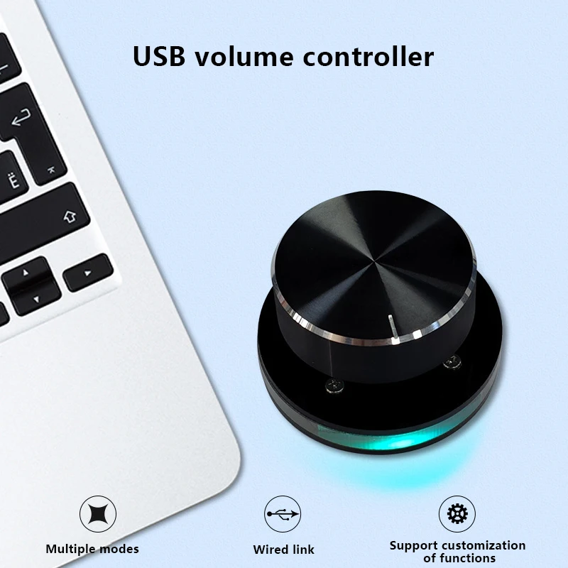 

1 PCS USB Volume Controller Surface Dial Knob Customized Support Shortcut Keys Macro Prorgammable RGB
