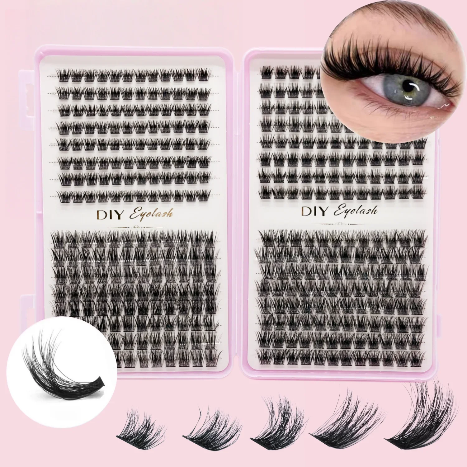 Individual Cluster Lashes Book False Eyelashes DIY At Home Natural Eyelash Extensions for Makeup