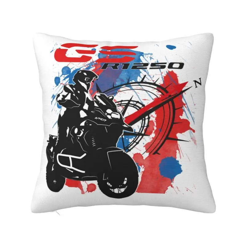 Modern GS Motorcycle Adventure Cushion Cover 60*60 cm Polyester Throw Pillow Case Living Room Decoration Sofa Chair Pillowslip