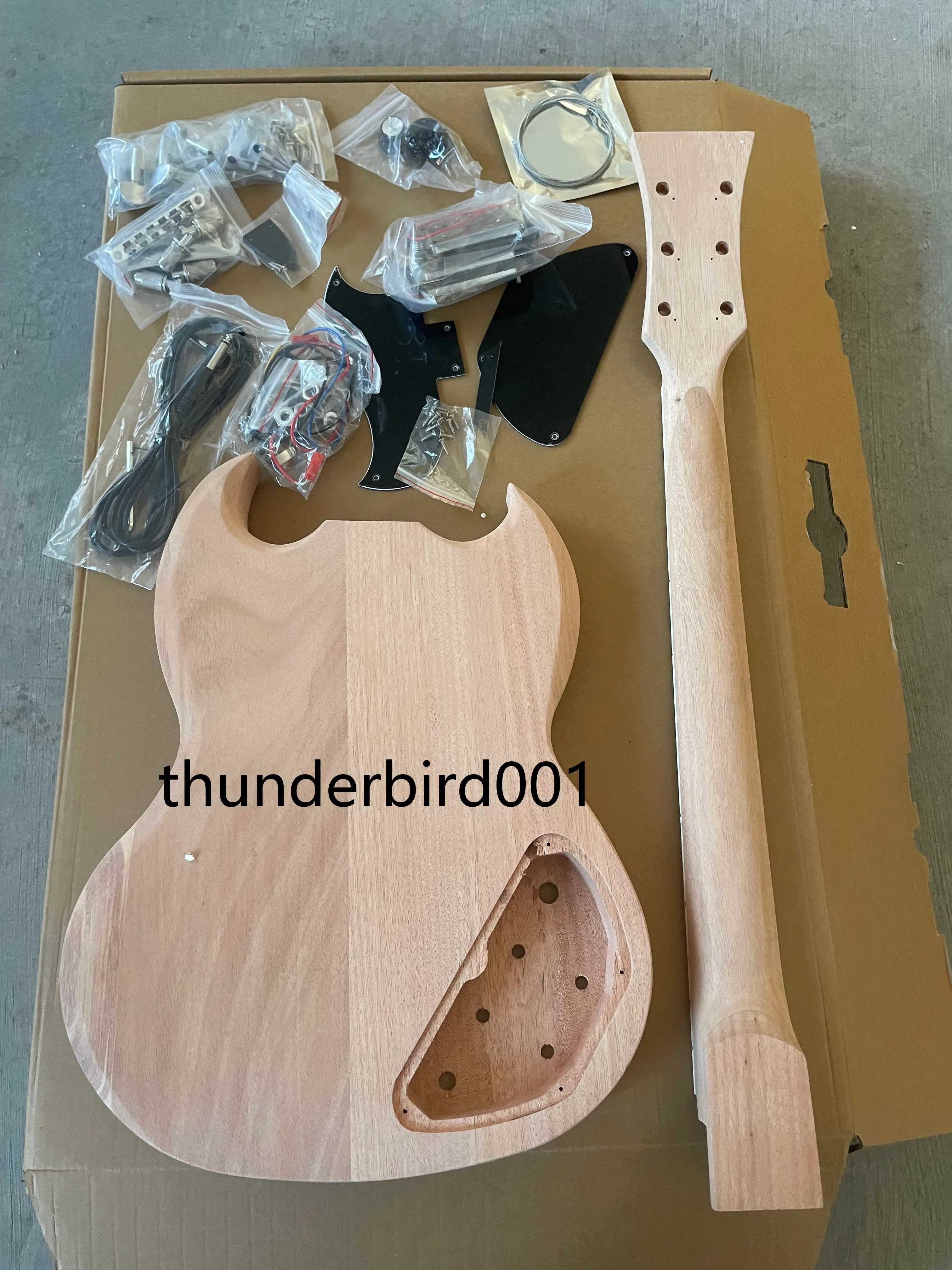 DIY Electric Guitar Kit SG Style Mahogany Body&Neck Rosewood Fingerboard 6String Left Hand