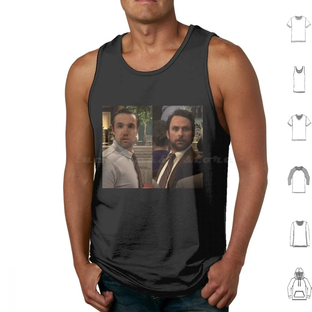 Asip Pair 2 Tank Tops Print Cotton Day Chalie Donald Asip Always Sunny Philidelphia Tribute